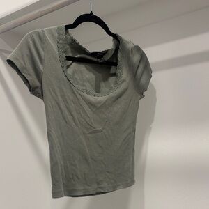 Forever 21 Sage Green Short Sleeve Top